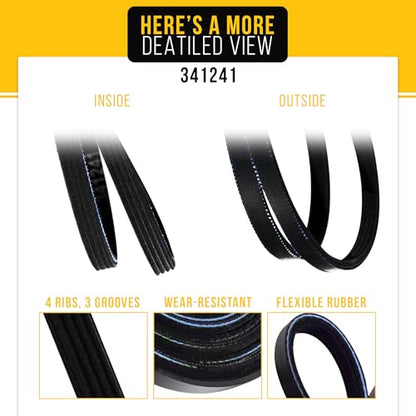 341241 Dryer Belt for Whirlpool Kenmore Maytag AP2946843 PS346995 8066065 - style: 341241 Belt