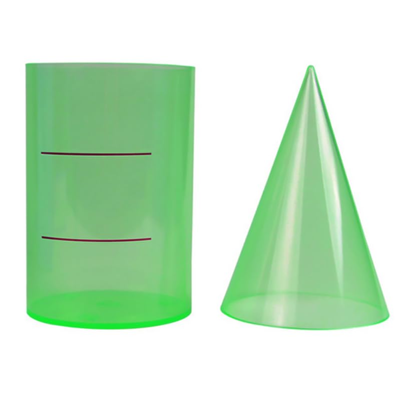 SHINEOFI Cylinder Cone Mathematical Volume Ratio Demonstrator Geometric Model Teaching Tools for Cone and Cylinder Math 3D Shapes Learning Classroom Volume Exploration 5.90 X 3.93 X 3.93 in
