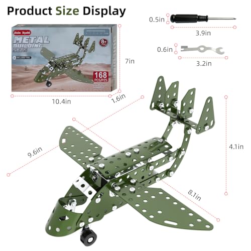 Jixin Xyzhi 3D Metal Airplane Model Kit – Metal Building Kit, STEM DIY Construction Set for Kids Ages 8-16, Mechanical Model Toy, Creative Gift for Boys & Girls (Plane) - style: Plane