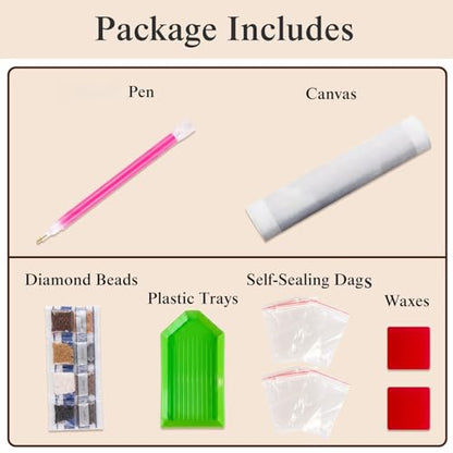 CHWGLFGG 5D Beach Window Diamond Art Kits for Adults Beginners 12x16in - color: KM1157-1