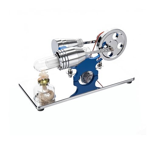Sunnytech Hot Air Stirling Engine Motor Model Educational Toy Electricity Generator Colorful LED SC (SC010) - style: SC010