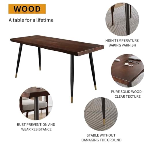Sihtengxxhongs Modern Simple Style 55 Inch Standing Desk, Solid Wood Computer Desk with Black Metal Frame, Multipurpose Study Writing Workstation Desk for Home Office Bedroom Living Room - size: YC-1