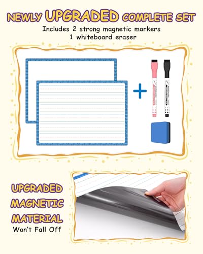 Gotoofun Giant Magnetic Draw & Write Paper, Dry Erase Handwriting Chart, Lined Paper for White Board Accessories, Classroom Teacher Must Haves, Elementary, Essential Homeschool Teaching Supplies - color: Draw & Write