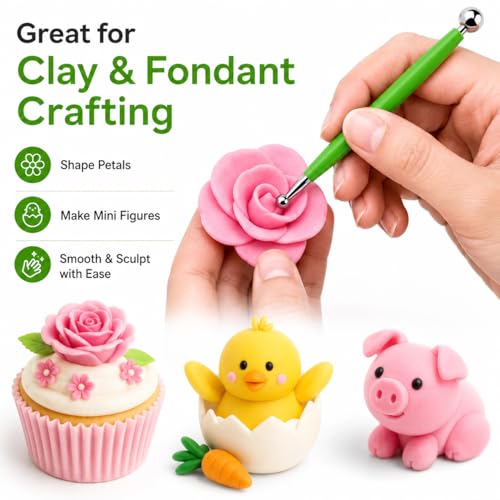 ABenkle 10Pcs Dotting Tools Ball Styluses for Rock Painting, Pottery Clay Modeling Embossing Art Mandala - color: Green