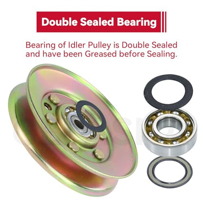GELASKA 2 Pack 193195 189993 Idler Pulley for Husqvarna 48" GT5000 GTH2548 - color: A12 2x193195