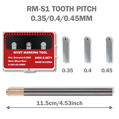 Model Rivet Maker Tool, Small Diameter 0.35-0.45mm, for 1/100 Scale - size: RM-S1