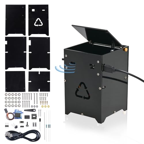 ICSTATION DIY Automatic Trash Can Soldering Practice Kit, Beginner-Friendly Through-Hole Electronics Project to Learn Photoelectric Sensor & STEM Principles, for School Labs & Home Learning