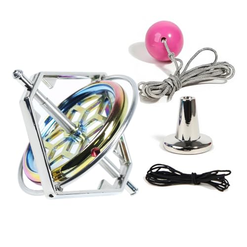 Joytech Precision Gyroscope Kill Time Metal Anti-Gravity Spinner Balance Toy JA23 - color: Silver+colorful