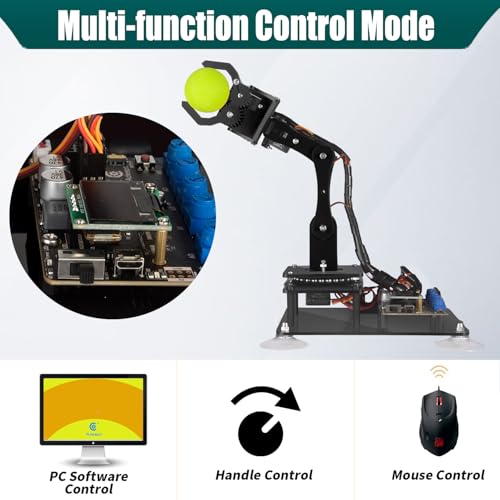 Adeept 5DOF Robotic Arm, Programmable DIY Coding Kit for Arduino IDE - color: Wooden