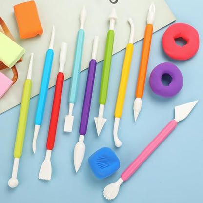 18PCS Clay Sculpting Tools, Double Head Air Dry Clay Carving Tools Kits for Beginners and Adults, Sculpting Tools for Clay Sculpey, Modeling Clay Ideal, Air Dry Clay and Shaping
