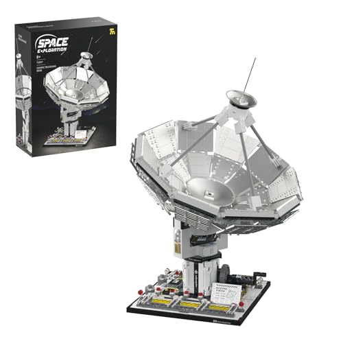 Sosuy Space Exploration Radio Telescope Building Blocks Set, STEM Toys for Boys 8+, Satellite Communication Base Model, Space-Themed Kit for Kids Adult Teens Girls Display - style: Space Array