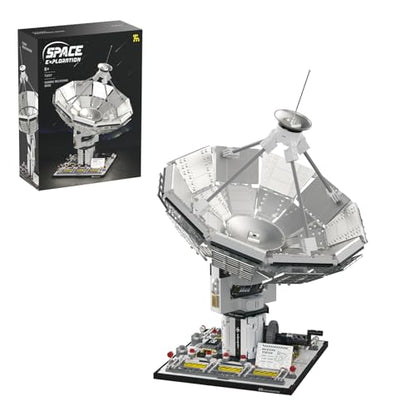 Sosuy Space Exploration Radio Telescope Building Blocks Set, STEM Toys for Boys 8+, Satellite Communication Base Model, Space-Themed Kit for Kids Adult Teens Girls Display - style: Space Array