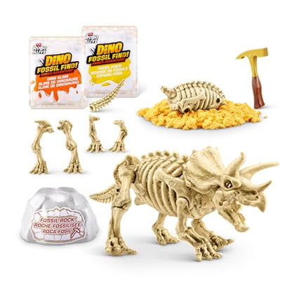 Robo Alive Fossil Find Amber Adventure (Triceratops) by ZURU, Surprise Unboxing and Dinosaur Toy for Boys - color: Triceratops