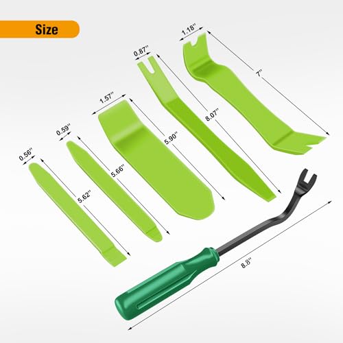 GOOACC 6PCS Auto Trim Removal Tool Kit No-Scratch - color: Green, size: 6PCS Trim Removal