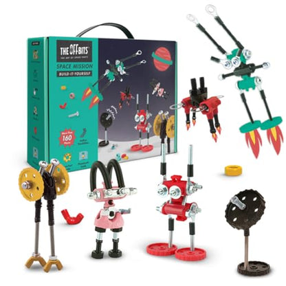 The Off Bits Space Mission Educational Build Your Own Robot Toy, Stem Building Toys for Boys and Girls, Valentine Birthday Gift for Kids Montessori Play Kit, Steam Toys for Kids Ages 6 7 8 9+ - style: Space Mission