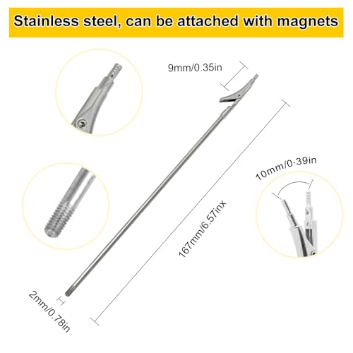 6PCS Stainless Steel Model Paint Clip with Non-Slip Design, Magnetic Accessories, and Semi-Permanent Durability for Enhanced Painting Efficiency (PMKJ034-6) - size: PMKJ034-6