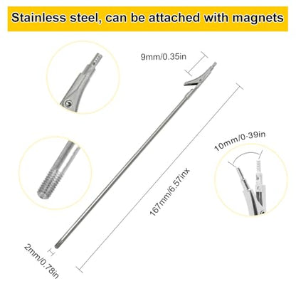 12PCS Stainless Steel Model Paint Clip with Non-Slip Design, Magnetic Accessories, and Semi-Permanent Durability for Enhanced Painting Efficiency (PMKJ034-12) - size: PMKJ034-12