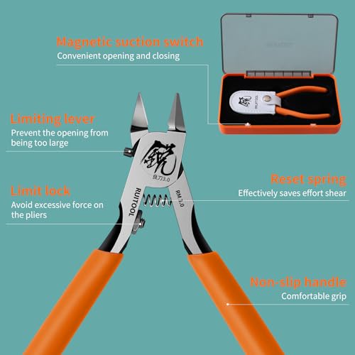 RUITOOL Model Nippers for Advancers, Single Blade Sprue Cutter for Gunpla - color: Orange