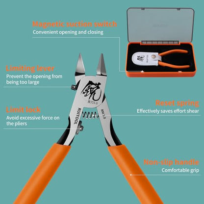 RUITOOL Model Nippers for Advancers, Single Blade Sprue Cutter for Gunpla - color: Orange