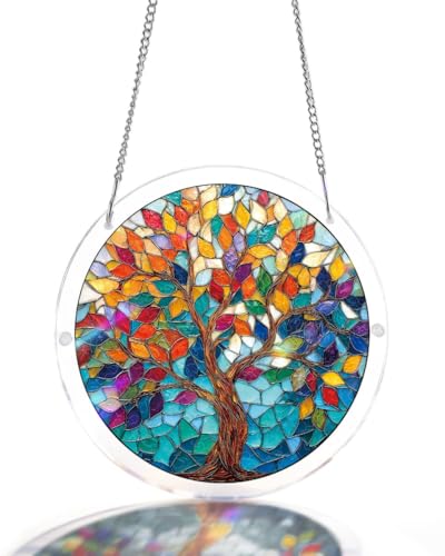 Acrylic Jigsaw Puzzle Suncatcher - Tree of Radiant Glass - color: Tree of Radiant Glass, size: S-7.4in*7.4in