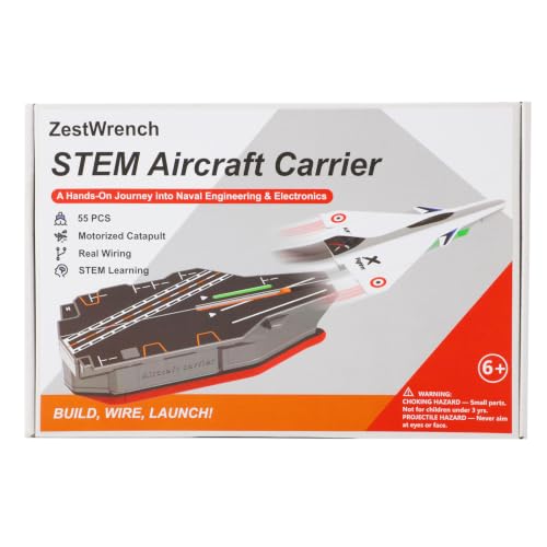 Airplanes Launcher STEM Toy for Kids Ages 6-14 Years, Complete STEM Kit, Build Carrier & Launch Foam Airplane Toy, Learn Circuits & Aerodynamics, Science Kits for Age 8-12