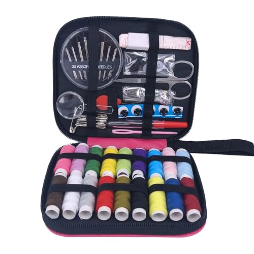 86pcs Sewing Kit with Pink Case,Marcoon Needle and Thread Kit with Sewing Supplies and Accessories for Kids,Adults,Beginner,Home,Travel,Emergency Including Scissors,Measure Tape,Needle Threader - color: Pink-86pcs