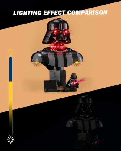 LED Lighting Set Compatible with Lego Star Wars Darth Vader Bust 75439 Set, DIY Light Up Kit for 75439 Building Blocks Model (Building Sets Not Included) - style: 75439 Darth Vader Bust Set
