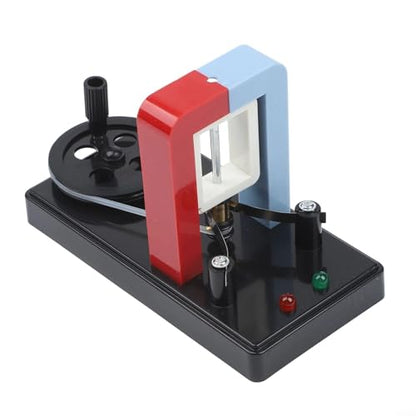 Hand Crank DC Generator Physics Education Tool With Dual LED Indicators For Faraday Experiment, Electric Motor Kit Classroom Science Lab