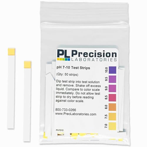 Eisco Labs - pH Test Strips 7-10 Range - Narrow-Range pH Testing Kit with Broad Color Spectrum, 50 Strips