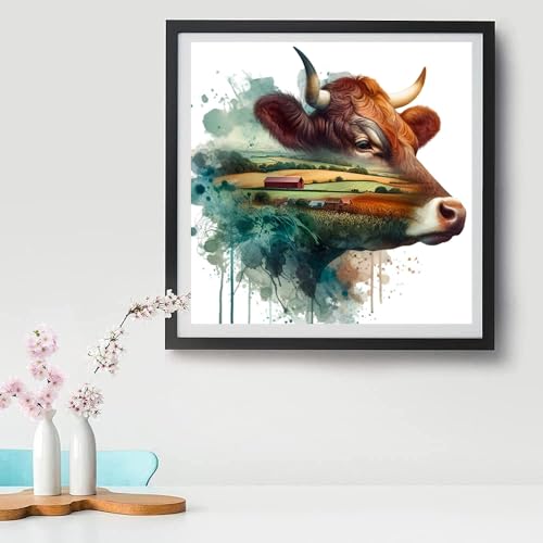 Tiwabb Diamond Art Kits for Adults - Highland Cattle Diamond Painting Kits - color: Highland Cattle Farm
