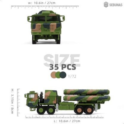SEBUNAS 1:72 HQ-9 Air Defense Missile Truck Snap Military Vehicle Model Toy - color: 11.hq-9