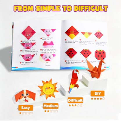 Pigipigi Kids Craft Origami Paper | 230 Pcs Origami Kit for Kids Ages 5-12