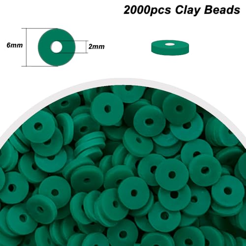 Green Clay Beads for Bracelets Jewelry Making - color: Green Clay Beads