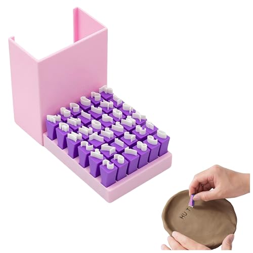 Letters and Numbers Clay Stamp Set (Purple - Capital Letters) - color: Purple - Capital Letters
