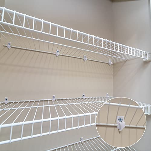 25 Pcs White Down Wall Clips, Wire Shelf Brackets Closet Support Brackets - color: 25 PCS