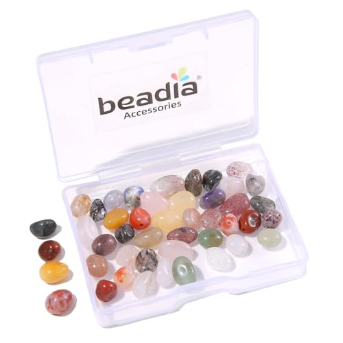 BEADIA Natural Irregular Freeform Mix Colored Stone Beads for DIY Jewelry Making 5-8mm 38cm - color: Mix Colored Stone