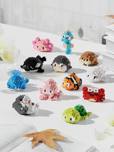 12 Set Cute Sea Animals Creature Building Toy Marine Life - style: 12 SET