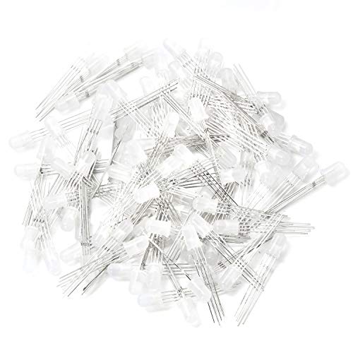 CHANZON 100 pcs 5mm RGB Multicolor Diffused LED Diode Lights Common Cathode - color: M) Rgb (Common Cathode) (100pcs)