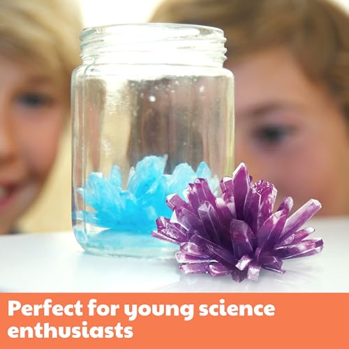 4M 7 Crystal Growing Science Experimental Kit with Display Cases - Easy DIY STEM Toy Lab Experiment Specimens, Educational Gift for Kids, Teens, Boys & Girls - style: 7 Crystals