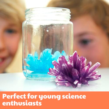 4M 7 Crystal Growing Science Experimental Kit with Display Cases - Easy DIY STEM Toy Lab Experiment Specimens, Educational Gift for Kids, Teens, Boys & Girls - style: 7 Crystals
