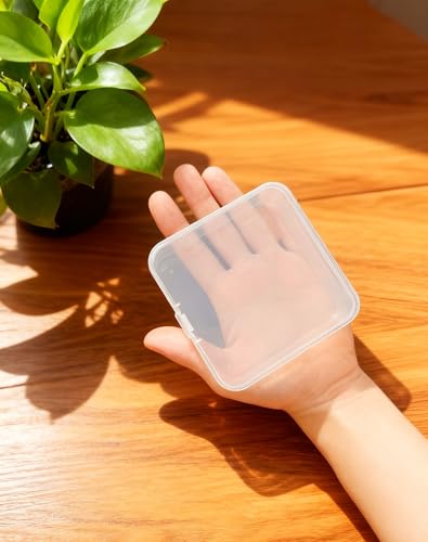 LJY 18 Clear Plastic Boxes, 3.7 x 3.7 x 1.4 in for Small Parts - size: Single Size (3.7 x 3.7 x 1.4 inch)