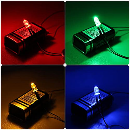 DiCUNO 100Pcs (10 Colors × 10Pcs) 5MM Pre Wired 12V LED Diodes, 9.4" Lead - color: 10 Colors * 10 Pcs