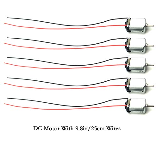 EUDAX 15 Pcs Rectangular DC Motor Mini Electric Motor 1.5-3V 24000RPM with 9.8" Lead Wires with Motor Mounting Bracket Holder for DIY Toys