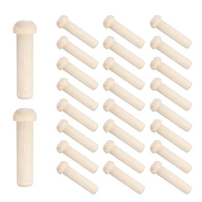 MECCANIXITY Wooden Axle Pegs 5/16" Dia. 1-5/8" Length, Unfinished Wood Pegs for DIY Model Cars Trucks, 25pcs - size: 5/16" Dia. 1-5/8" Length
