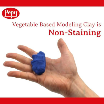 Pepy Plastilina Reusable and Non-Drying Modeling Clay; Set of 24 Bars, 1.4 Ounce Each, Perfect for Arts and Crafts Projects, Orange - color: Orange