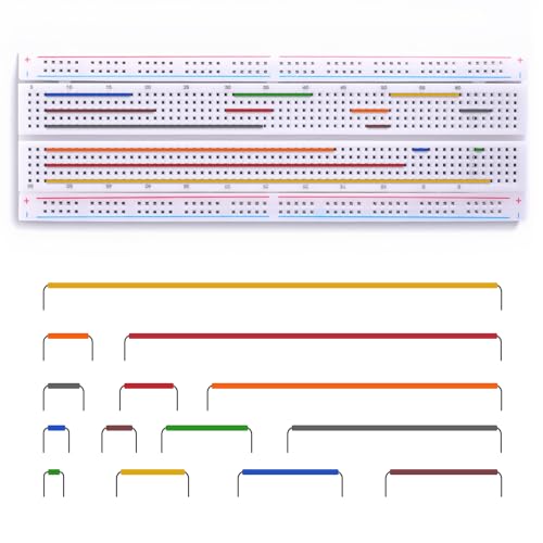 840 Pieces Jumper Wire Kit for Solderless Breadboard, 14 Lengths U-Shape Magnetic Breadboard Jumple Wire & Alligator Clip Test Leads with Box & Tweezers(840pcs Jumper Wires Kit) - size: 840pcs Jumper Wires Kit