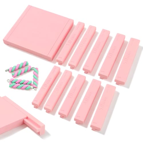 Polymer Clay Strip Roller Guide, Rolling Board with 12 Thickness Sliders (PLA), Smooth Strip Maker Tool for Clay Earrings and DIY Jewelry