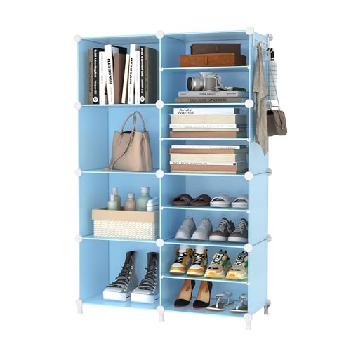 AWTATOS Closet Organizer 8 Cube Storage Shelves, Blue - color: Blue