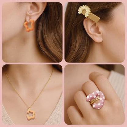 Polymer Clay Cutters - 15 Shapes Jewelry Earrings Cutter, Polymer Clay Cutters for Jewelry, Earring Making Kit with Storage Box - style: C-shaped (15 pcs)