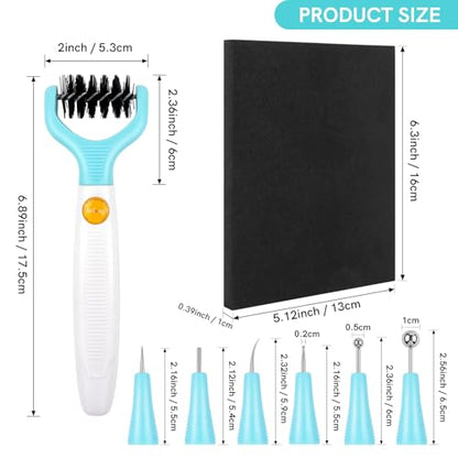 BAOFALI 8Pcs/Set All-in-One Paper Sculpting Tool Kit & Die Brush; Paper Flower Shaping Making Tool Set; Flower Mold Tray; Paper Blossom Tools for Creating Dimensional Flowers; Die Cleaning Tool - color: 8pcs/Set Tool Kit